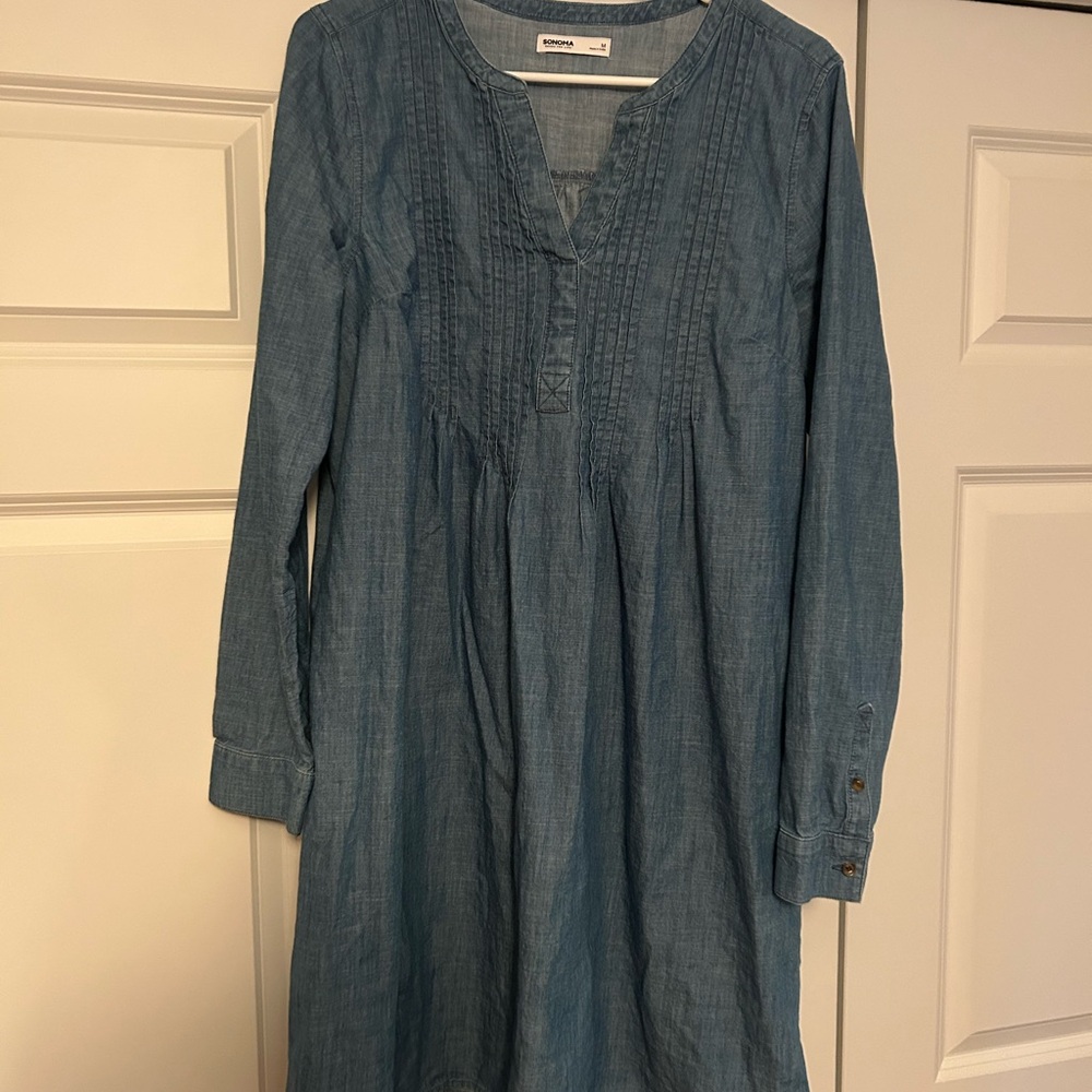 Elegant Blue Long Sleeve Dress
